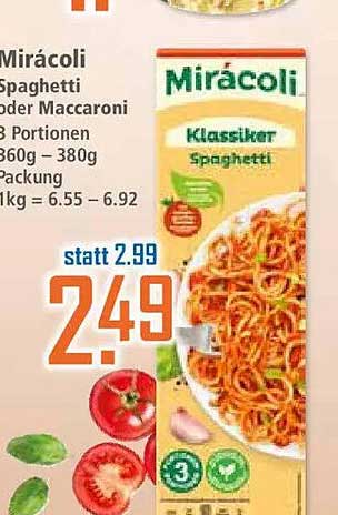 Mirácoli Spaghetti oder Maccaroni 3 Portionen 360g – 380g Packung