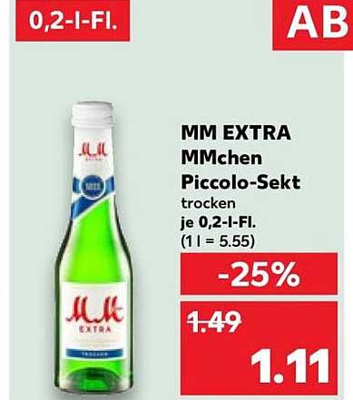 MM EXTRA MMchen Piccolo-Sekt trocken je 0,2-l-Fl. (1 l = 5.55)
