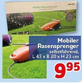 Mobiler Rasenmäher selbstfahrend, L 43 x B 20 x H 23 cm