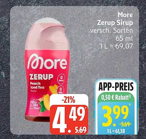 More Zerup Sirup versch. Sorten 65 ml