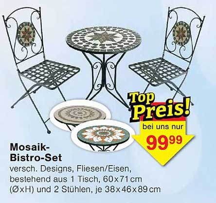 Mosaik-Bistro-Set