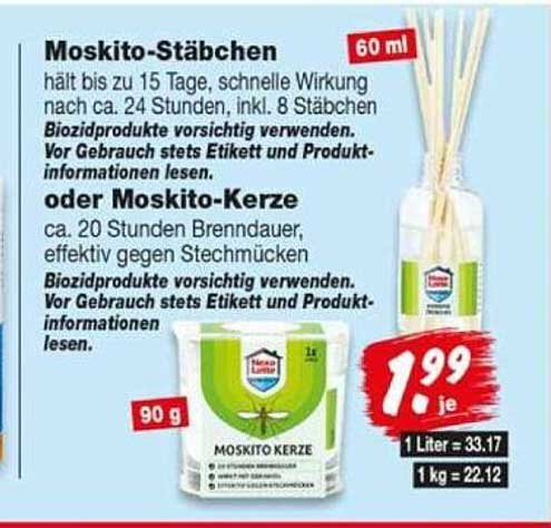 Moskito-Stäbchen oder Moskito-Kerze