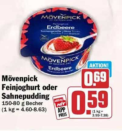 Mövenpick Feinjoghurt oder Sahnepudding 150-80 g Becher