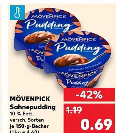 MÖVENPICK Sahnepudding 10 % Fett, versch. Sorten je 150-g-Becher (1 kg = 4.60)