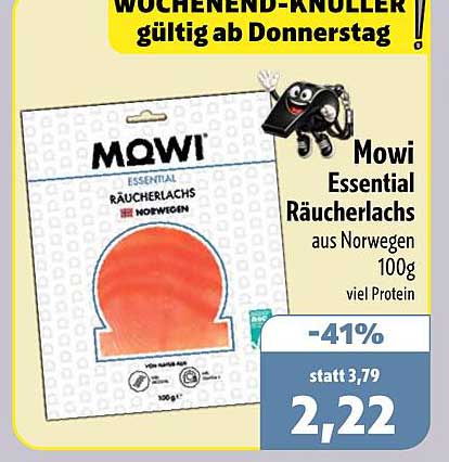 Mowi Essential Räucherlachs aus Norwegen 100g viel Protein