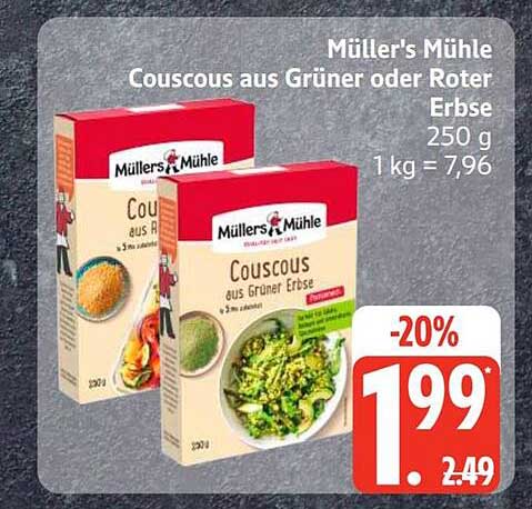 Müller's Mühle Couscous aus Grüner oder Roter Erbse