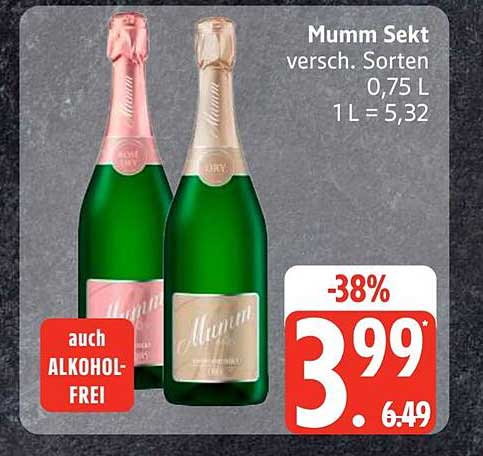 Mumm Sekt versch. Sorten 0,75 L