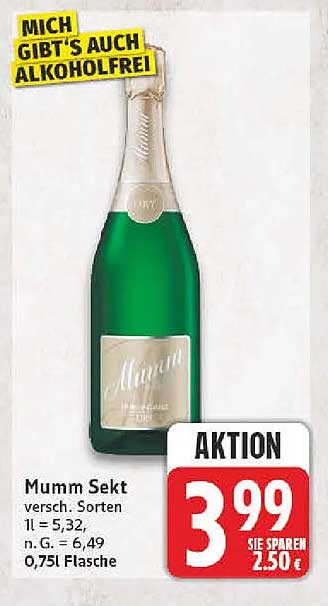 Mumm Sekt versch. Sorten