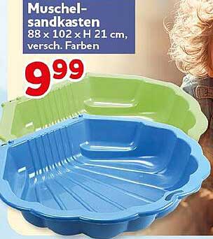 Muschel-sandkasten 88 x 102 x H 21 cm, versch. Farben