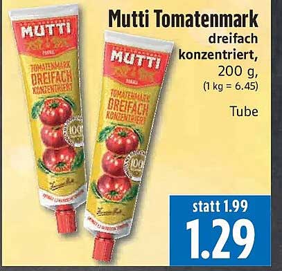Mutti Tomatenmark dreifach konzentriert, 200 g, Tube