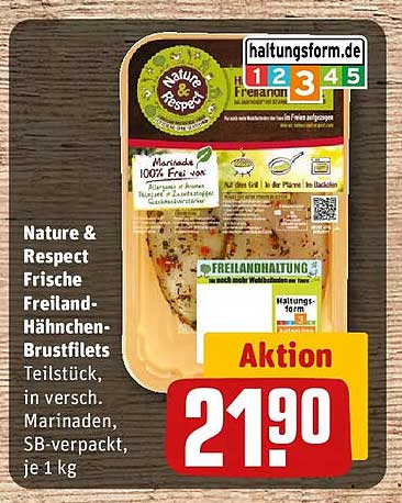 Nature & Respect Frische Freiland-Hähnchen-Brustfilets