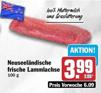 Neuseeländische frische Lammlachse 100 g