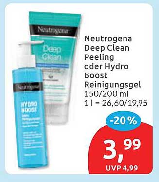Neutrogena Deep Clean Peeling oder Hydro Boost Reinigungsgel 150/200 ml
