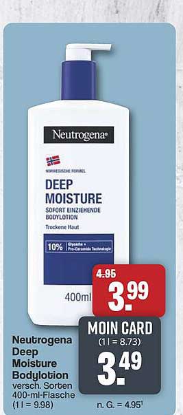 Neutrogena Deep Moisture Bodylotion, versch. Sorten, 400-ml-Flasche