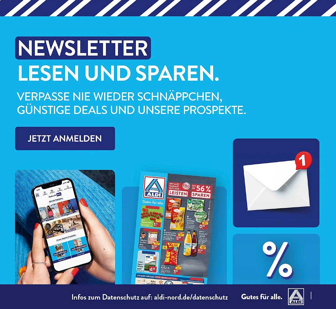NEWSLETTER LESEN UND SPAREN.