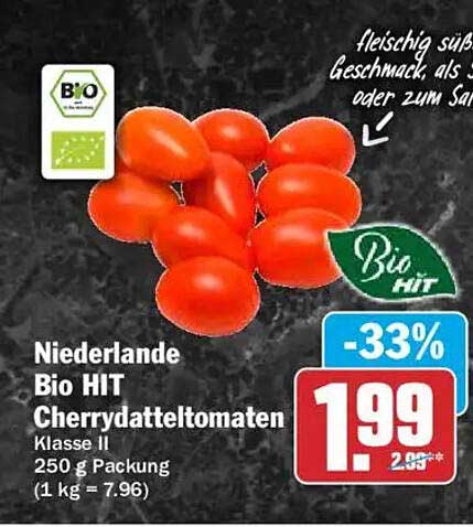 Niederlande Bio HIT Cherrydatteltomaten