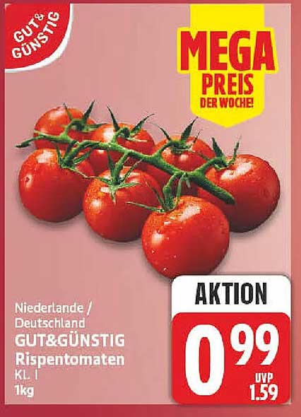 Niederlande / Deutschland GUT & GÜNSTIG Rispen­tomaten Kl. I 1kg