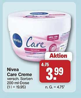 Nivea Care Creme versch. Sorten 200-ml-Dose (1 l = 19.95)