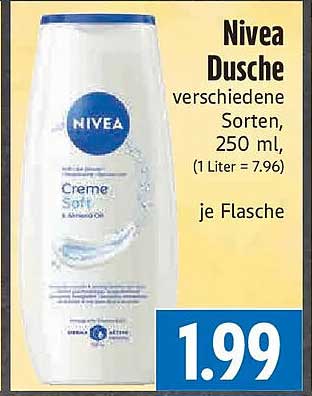 Nivea Dusche verschiedene Sorten, 250 ml, (1 Liter = 7.96) je Flasche