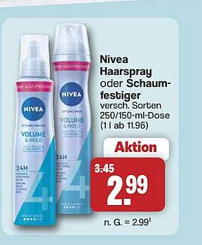 Nivea Haarspray oder Schaum-festiger versch. Sorten 250/150-ml-Dose (1 l ab 11,96)