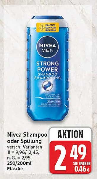 Nivea Shampoo oder Spülung versch. Varianten 250/200ml Flasche