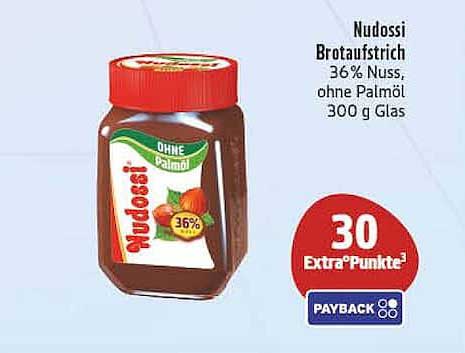 Nudossi Brotaufstrich 36% Nuss, ohne Palmöl 300 g Glas