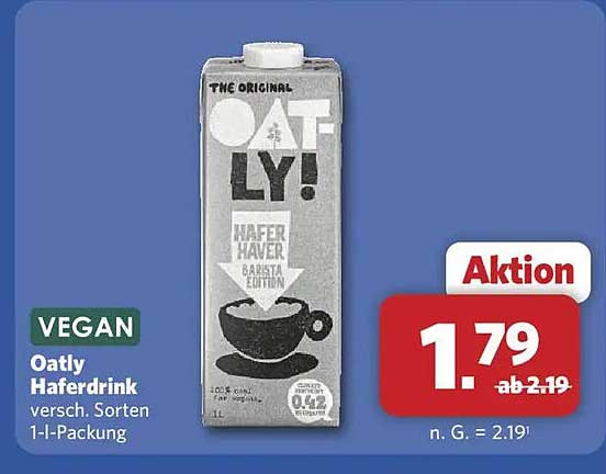 Oatly Haferdrink versc. Sorten 1-l-Packung