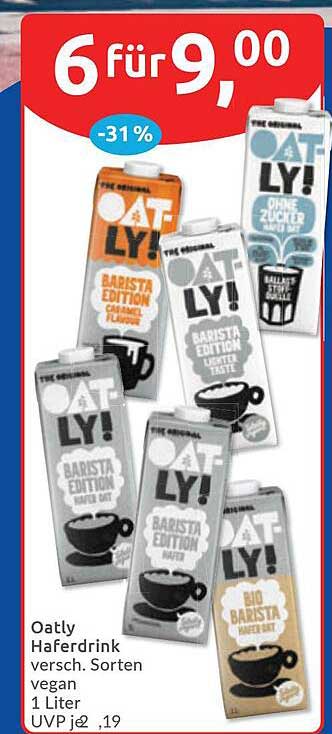 Oatly Haferdrink versch. Sorten vegan 1 Liter
