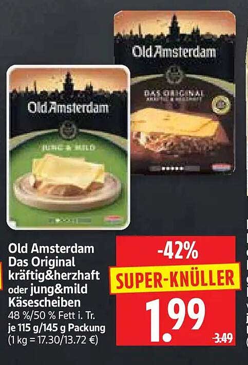 Old Amsterdam Das Original kräftig&herzhaft oder jung&mild Käsescheiben