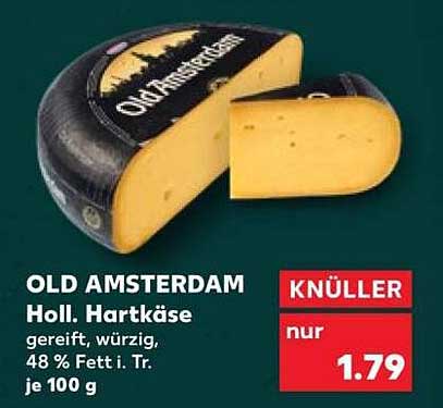 OLD AMSTERDAM Holl. Hartkäse gereift, würzig, 48 % Fett i. Tr. je 100 g