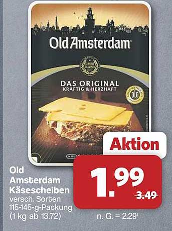 Old Amsterdam Käsescheiben versch. Sorten 115-145-g-Packung