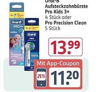 Oral-B Aufsteckzahnbürste Pro Kids 3+ 4 Stück oder Pro Precision Clean 5 Stück