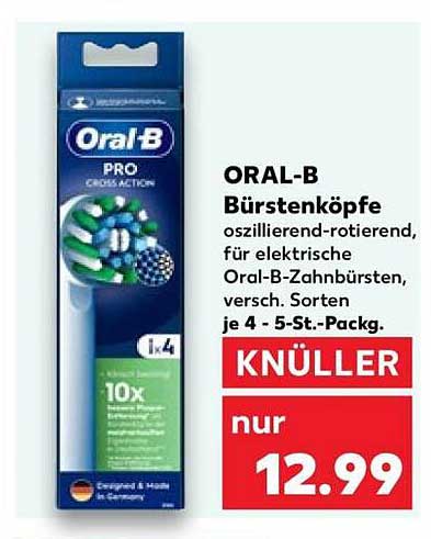 ORAL-B Bürstenköpfe oszillierend-rotierend, für elektrische Oral-B-Zahnbürsten, versch. Sorten je 4 - 5-St.-Packg. KNÜLLER