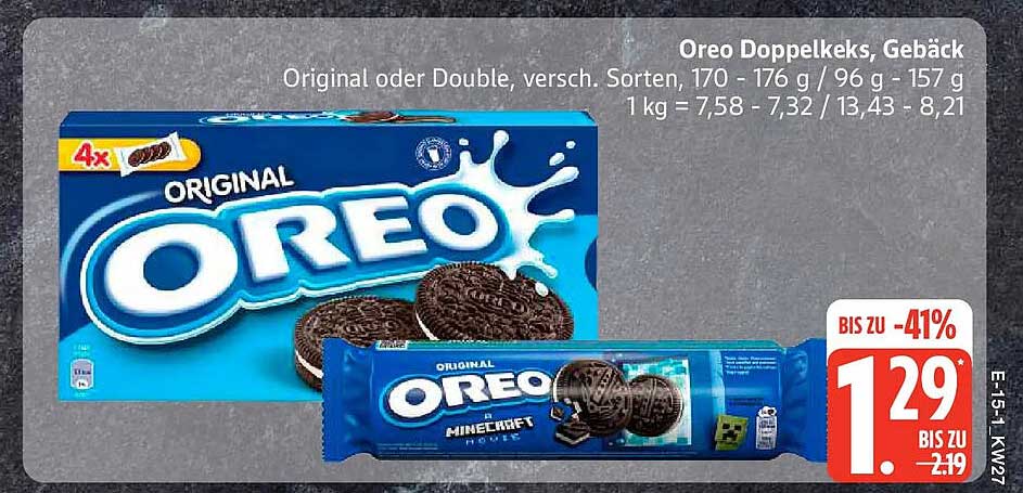 Oreo Doppelkeks, Gebäck
