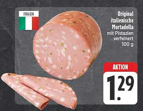 Original italienische Mortadella mit Pistazien verfeinert 100 g