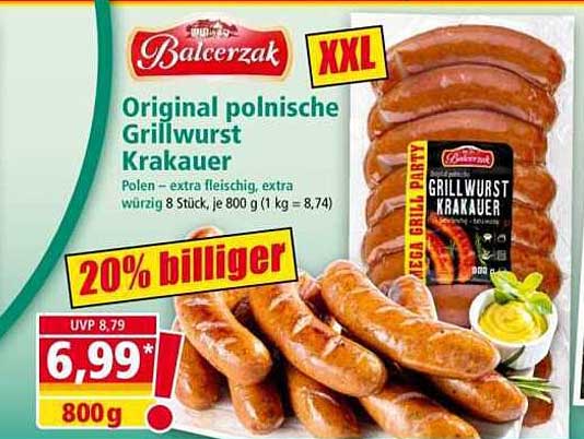 Original polnische Grillwurst Krakauer