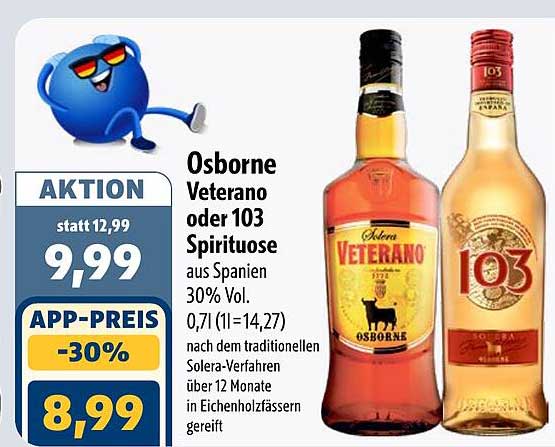 Osborne Veterano oder 103 Spirituose