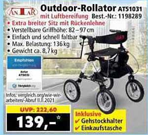 Outdoor-Rollator AT51031 mit Luftbereifung Best.-Nr.: 1198289