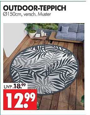 OUTDOOR-TEPPICH Ø150cm, versch. Muster