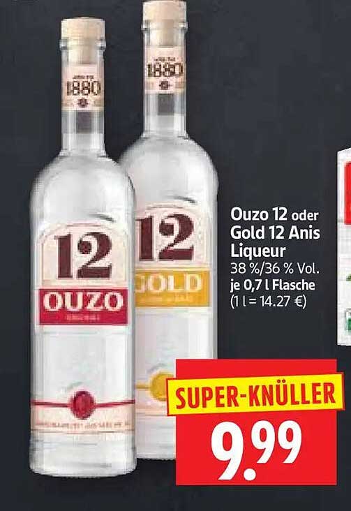 Ouzo 12 oder Gold 12 Anis Liqueur