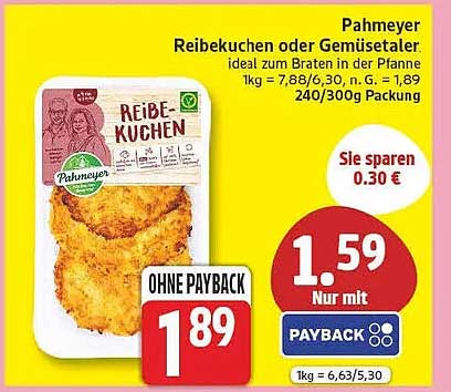 Pahmeyer Reibekuchen oder Gemüsetaler