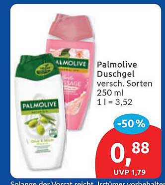 Palmolive Duschgel versch. Sorten 250 ml 1 l = 3,52
