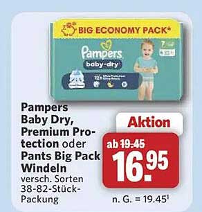 Pampers Baby Dry, Premium Protection oder Pants Big Pack Windeln