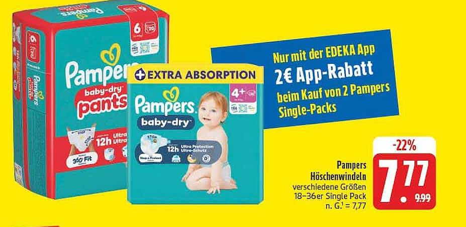 Pampers Höschwindeln verschiedene Größen 18–36er Single Pack