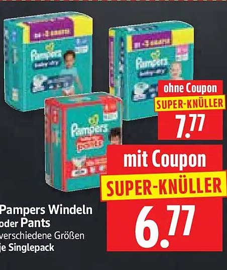 Pampers Windeln oder Pants verschiedene Größen je Singlepack
