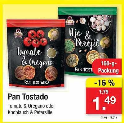 Pan Tostado Tomate & Oregano oder Knoblauch & Petersilie