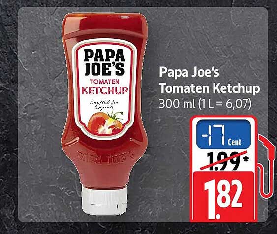 Papa Joe's Tomaten Ketchup 300 ml (1 L = 6,07)