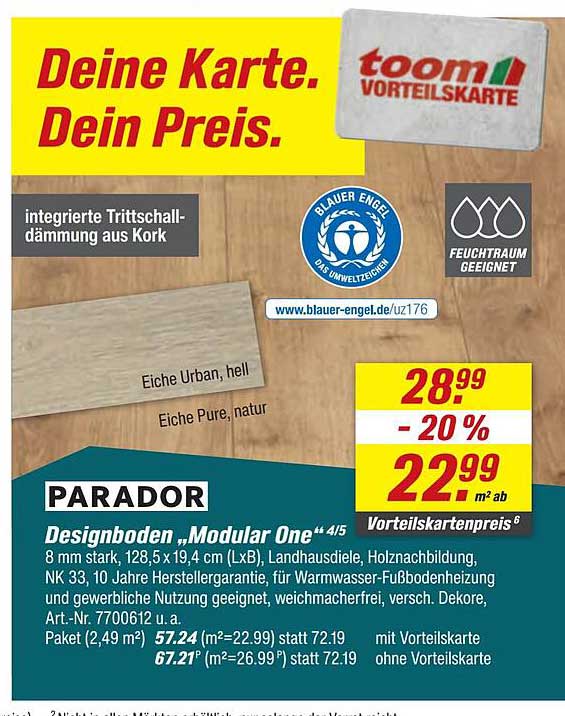 PARADOR Designboden „Modular One“ 4/5