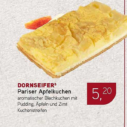 Pariser Apfelkuchen aromatischer Blechkuchen mit Pudding, Äpfeln und Zimt Kuchenstreifen