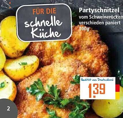 Partyschnitzel vom Schweinecarré verschieden paniert 100g
